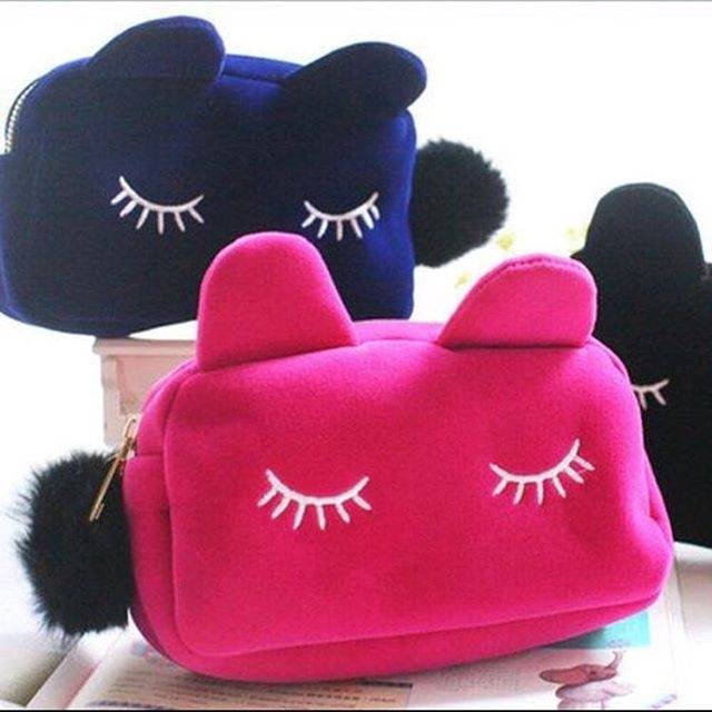 TAS Eyelash / pouch untuk tempat make up dan eyelash extension super cute