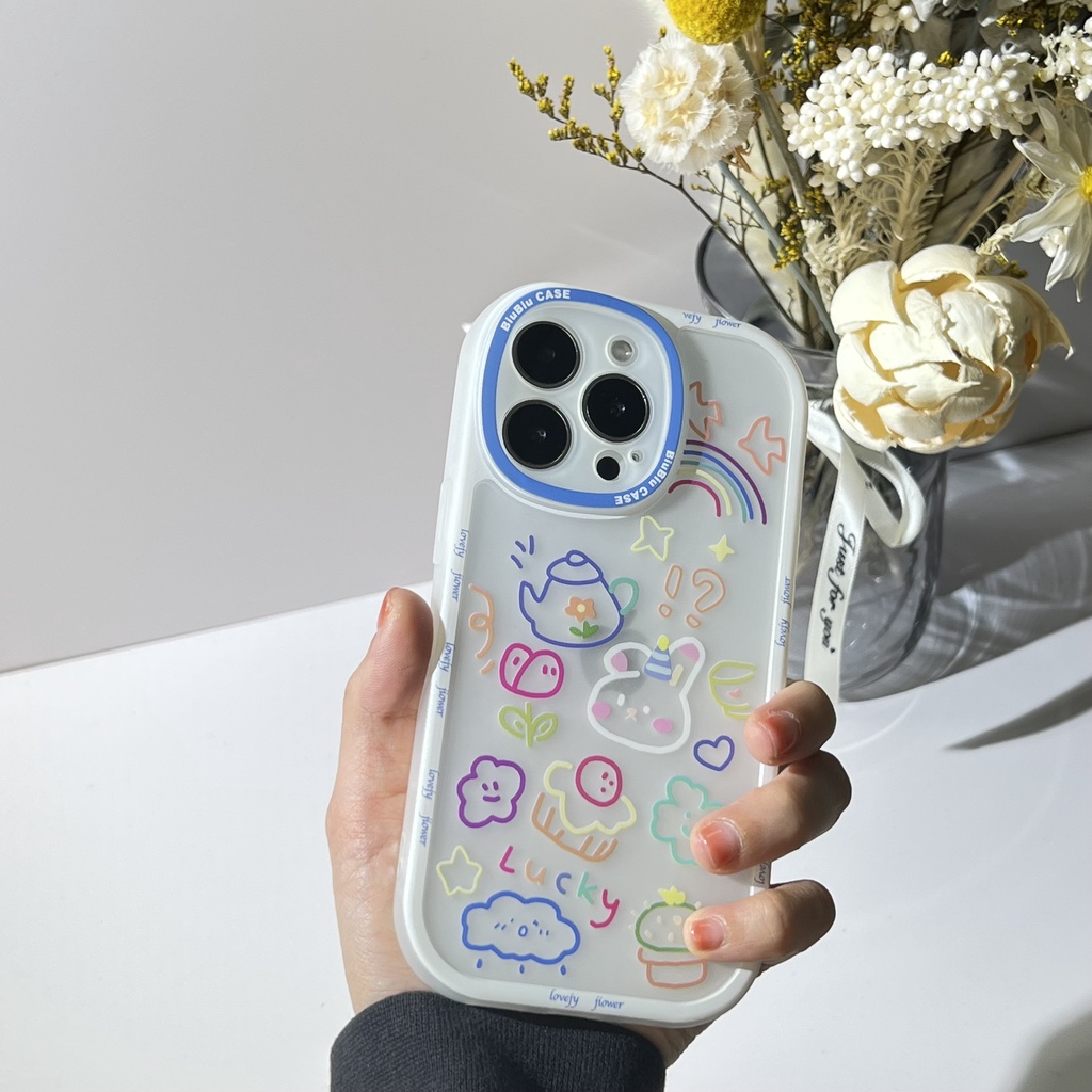 Soft Case Bahan TPU Kulit Bentuk Oval Untuk iPhone 13 13pro 13prm 11 7Plus 8Plus Xr XS 13 12 Pro Max