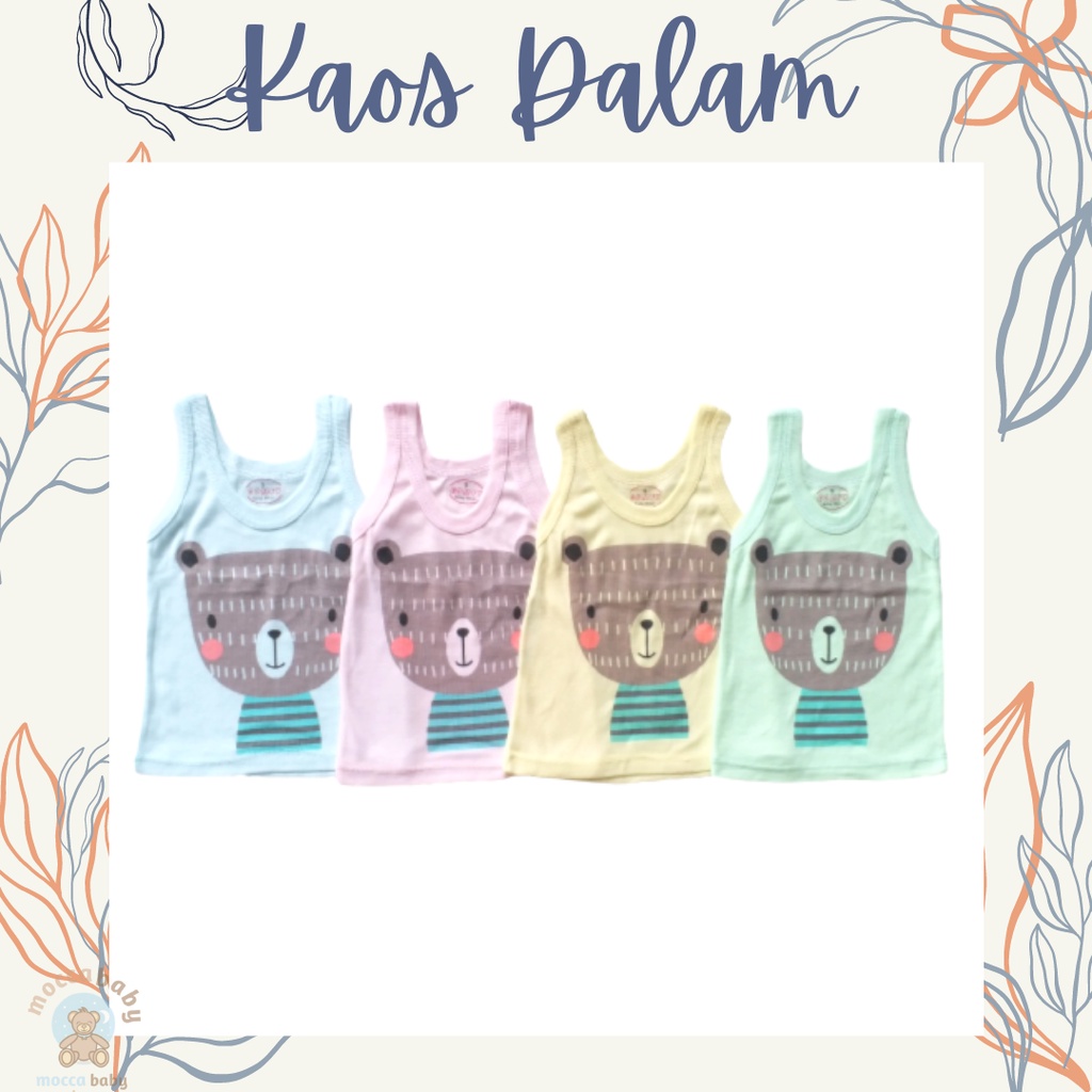 MBSS - SINGLET MOTIF WARNA Harian Karakter Anak Kids SIZE 0-3 Tahun / Kaos Dalam Motif Kartun Unisex SS3