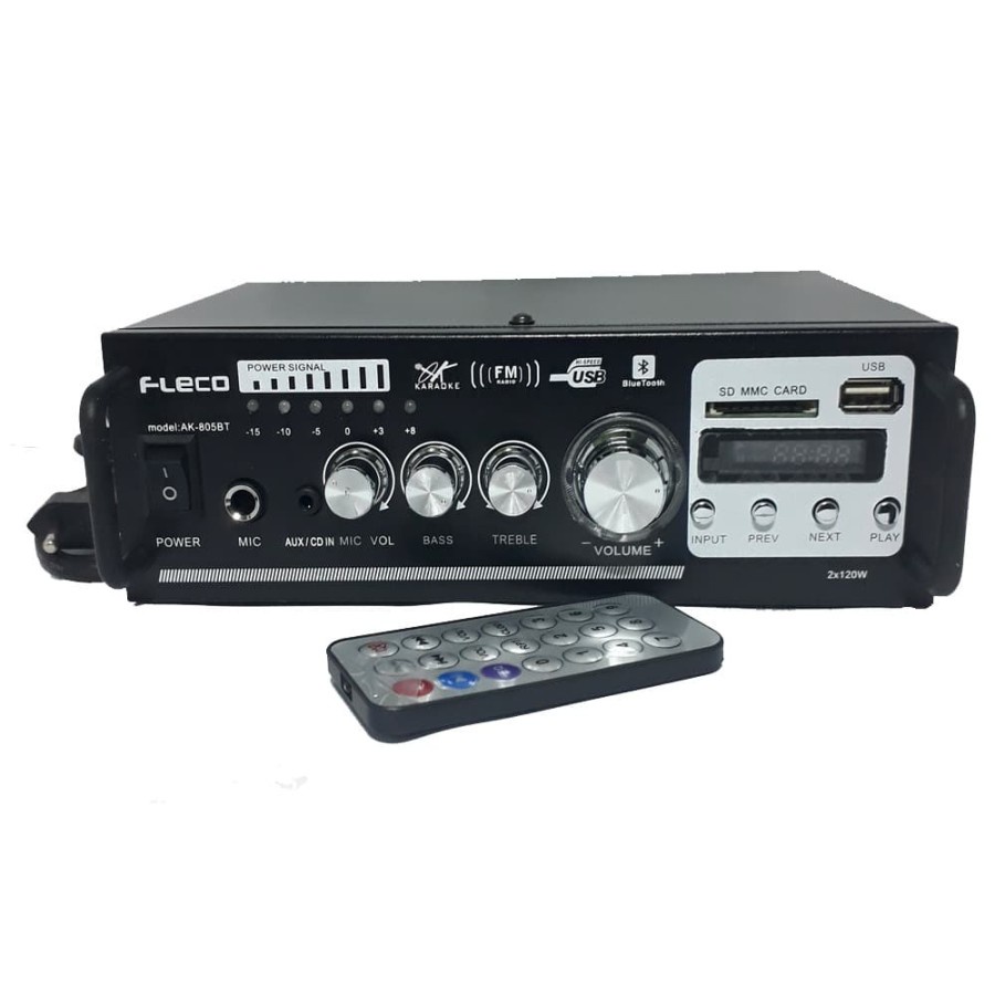 COD Amplifier FLECO AK-805BT Bluetooth Stereo Ampli + USB + FM Radio//AMPLI KARAOKE FLECO AK-805BT