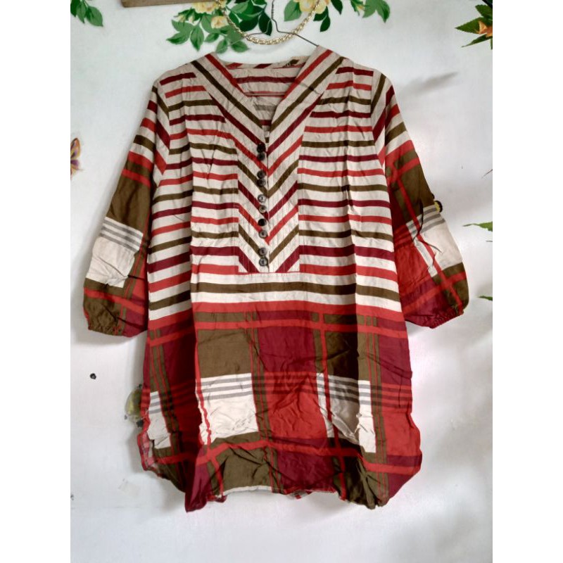 Blus katun motif garis/ERN 510