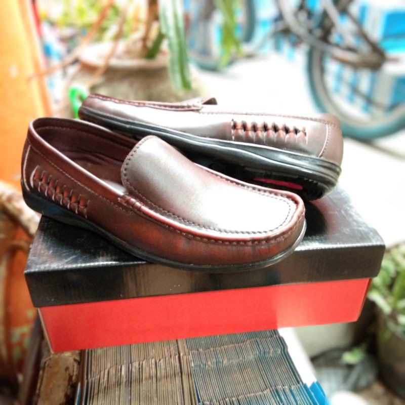 Sepatu pria kerja mucasin lancas kulit asli/sepatu cowo casual kulit