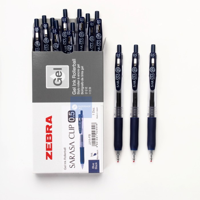 

MURAH Zebra Sarasa Clip JAPAN 0.5 Gel Ink Rollerball / Pulpen Gel Blue Black - 0.5
