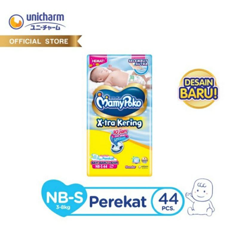 Mamypoko NB S 44 / New Born / pempers bayi / Mamypoko perekat