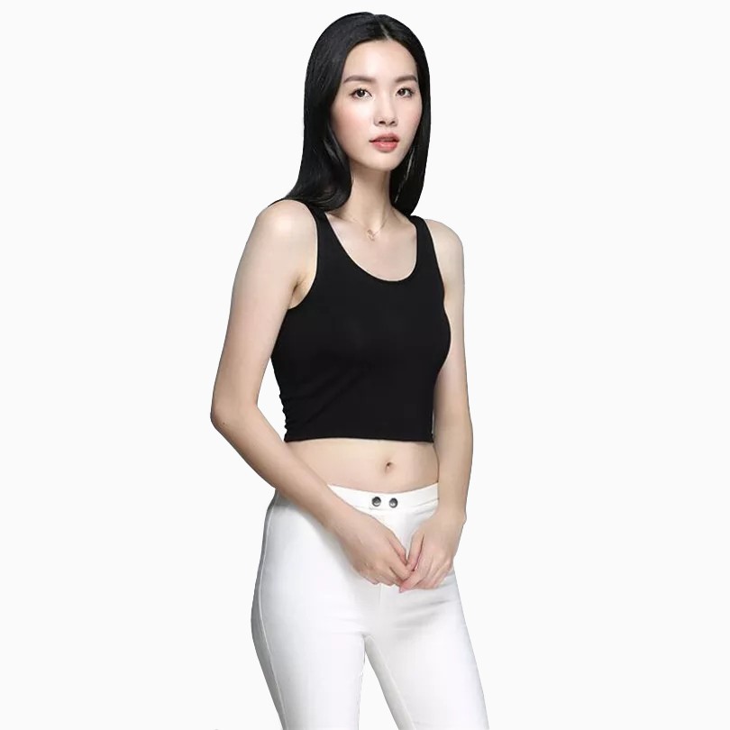 Tanktop Singlet Dalaman Cropped Wanita Gaya Korea - XSHOP Zanna