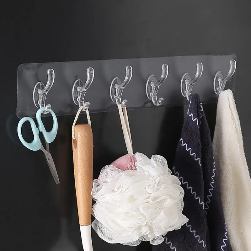 1/4Pcs Multi-Purpose Wall Hooks Self Adhesive Sticky Wall Hangers Hooks for  Kitchen Bathroon Towel Wall Hangers Hooks