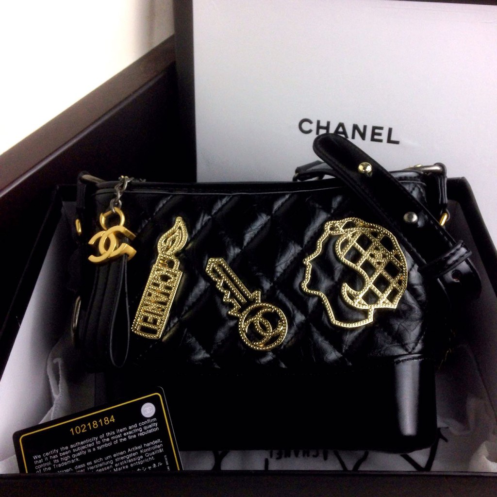 CHANEL Gabrielle Embellished Gold Metal Small Hobo Bag CH001. LL