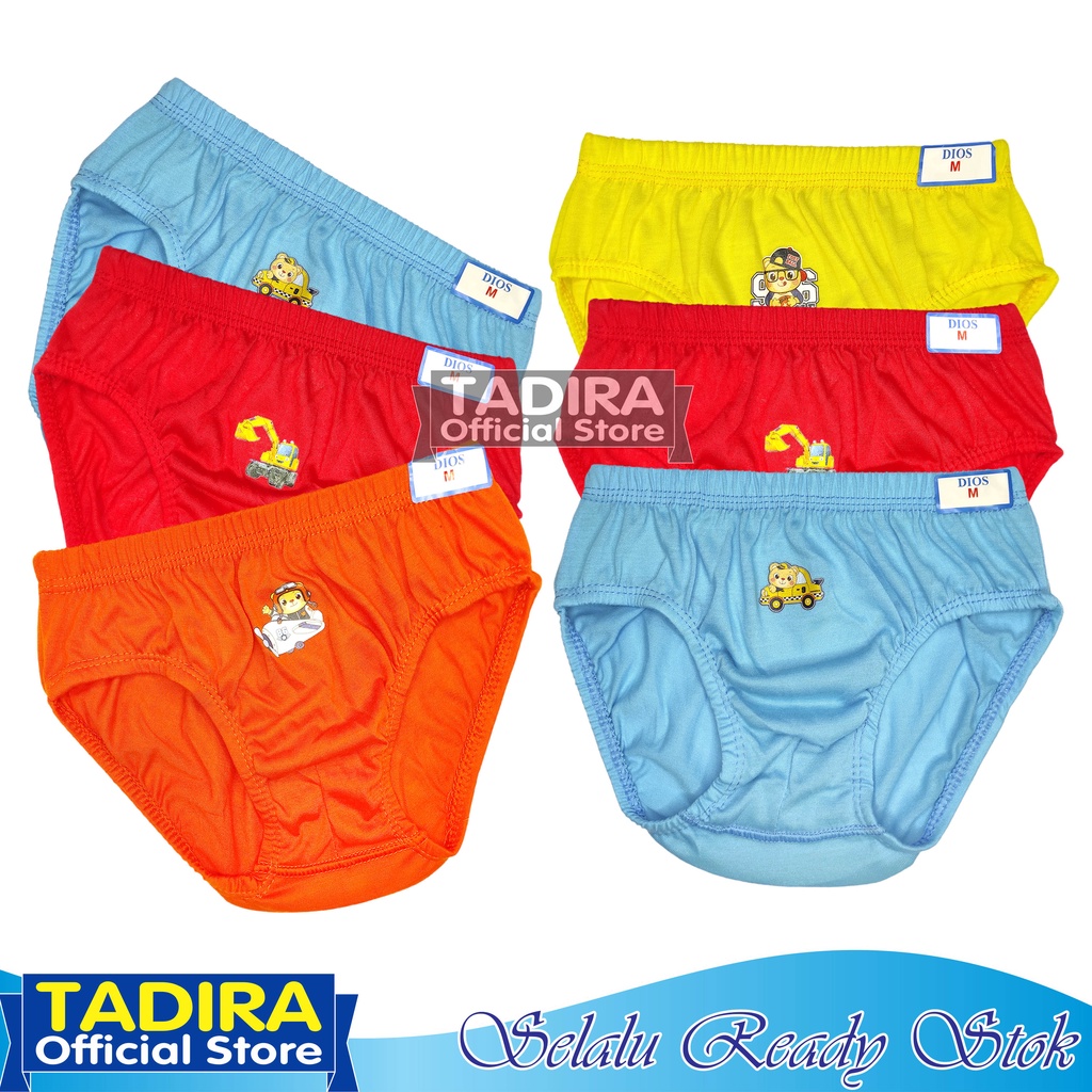 3 Pcs Celana Dalam Anak Laki-Laki Motif Polos Bahan Lembut Usia 1-10 Tahun TADIRA