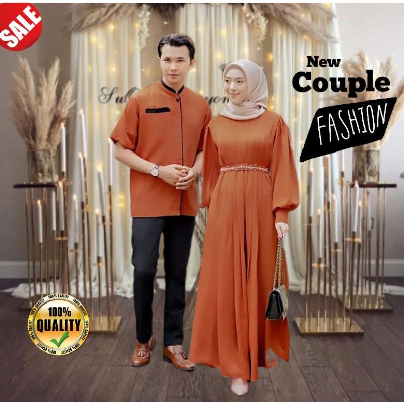 Baju Couple Pasangan Suami Istri Pesta Undangan Lamaran Remaja Muslim Set Couple Keluarga Kekinian Terbaru 2022