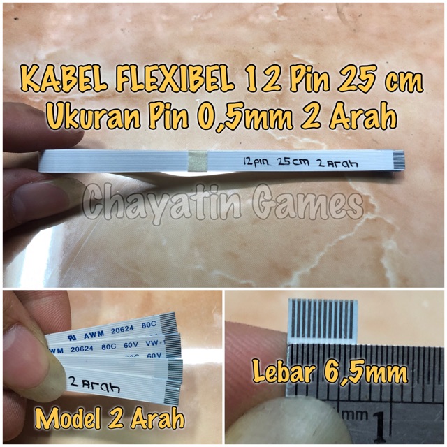 Kabel Flexibel 12 Pin 2 Arah Panjang kabel 24,5 cm ( 0,5 mm )