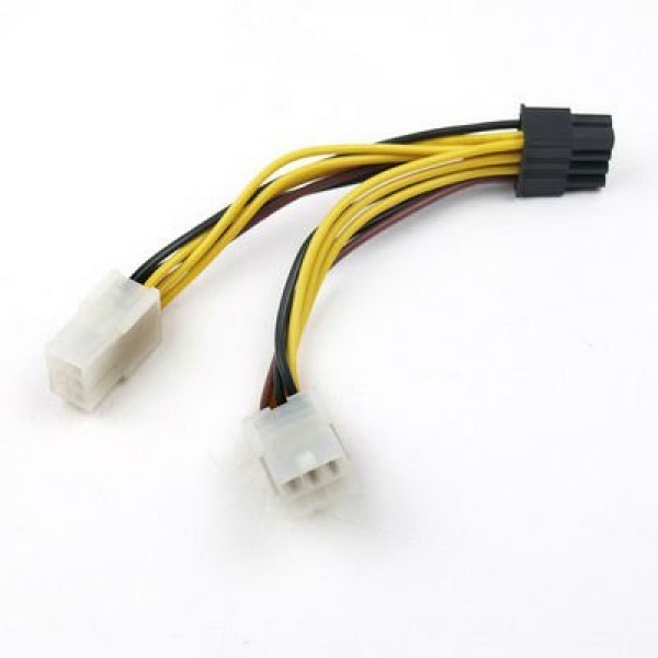 KABEL POWER VGA PCIE Dual 6pin Female to 8pin Male Converter Adapter