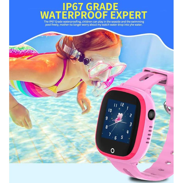 R47R68T- Jam Tangan Smartwatch Hp Anak Skmei Anti Air / Waterproof Gps + Sos - Pink U6R6O79-