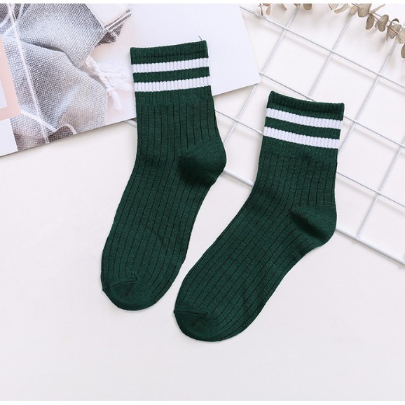 Grosir - K355 Kaos Kaki Atas Mata Kaki / Kaos Kaki Garis / Socks / Import Batam/ Sepatu