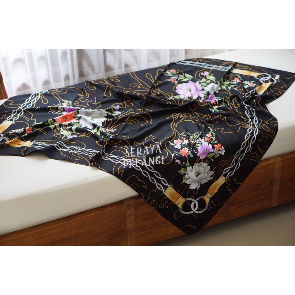 Selendang Segi Empat Satin Lamiz 02 | Motif Bunga | Scarf | Syal | Shawl | Pashmina | Pasmina | Souvenir | Hadiah | Gift | Aksesoris Fashion | Import Quality