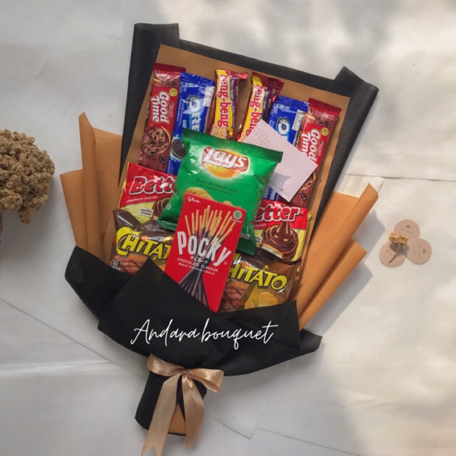 Bucket snack/buket snack/bouquet [INCLUDE: Greeting card+packing]