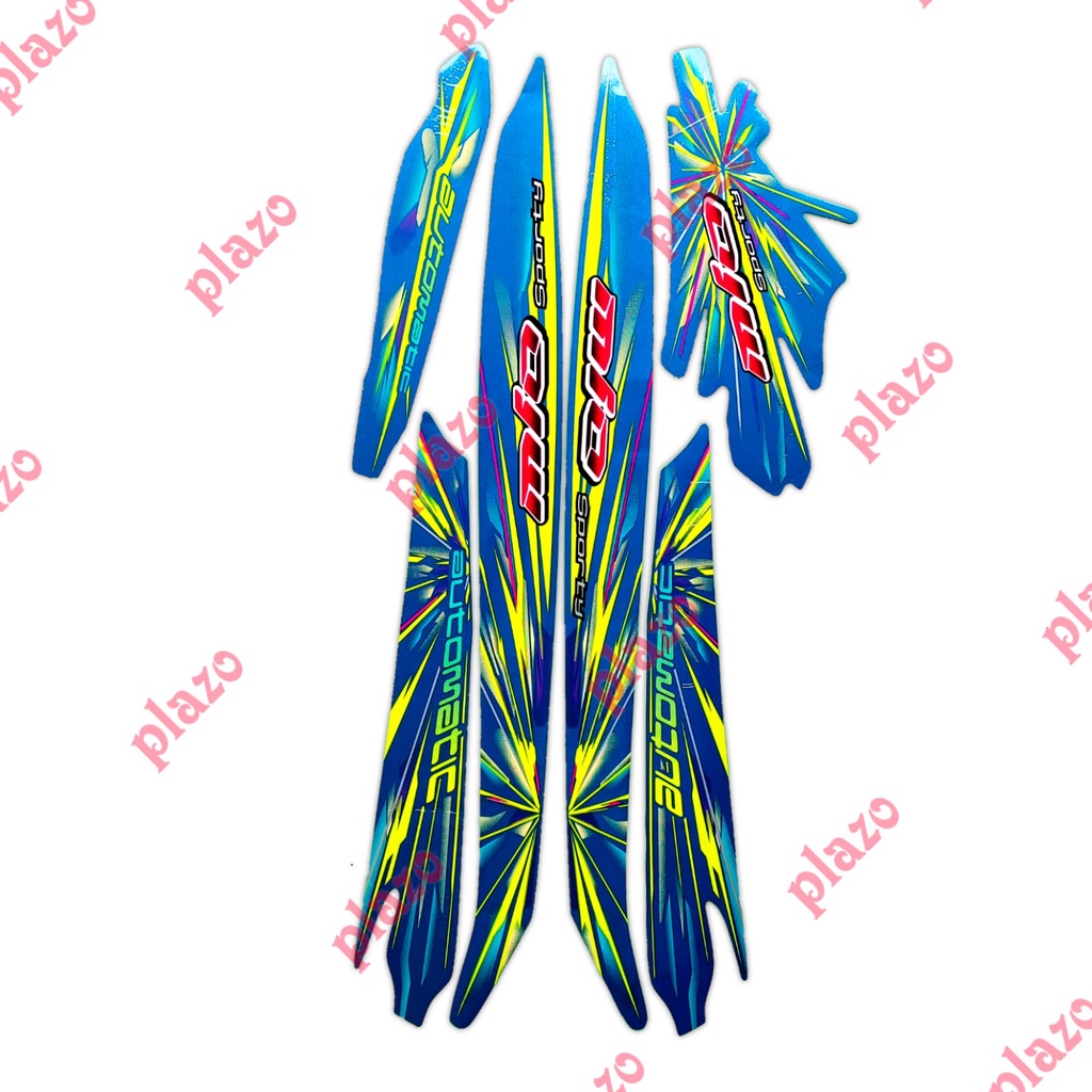 stiker motor / striping lis body mio sporty 2008 biru