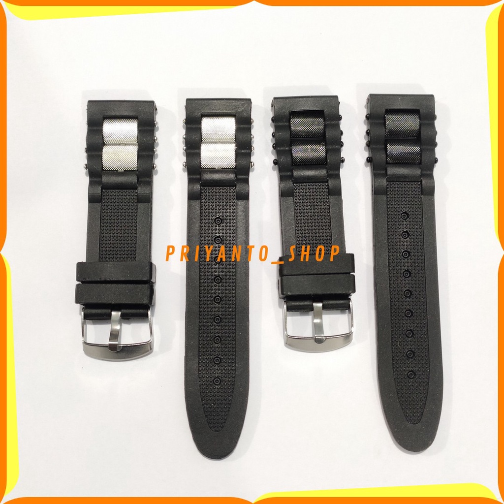 Promo Termurah Tali karet Jam Tangan 24mm Rubber Strap Fashion Hitam Bagus WH58