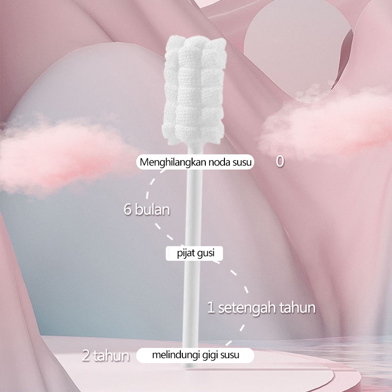 Sikat Lidah Bayi 2in1 Sikat Gigi Silikon Perawatan Mulut Bayi 0 hingga 1 setengah tahun bayi mencuci mulut dan lidah artefak pelapis