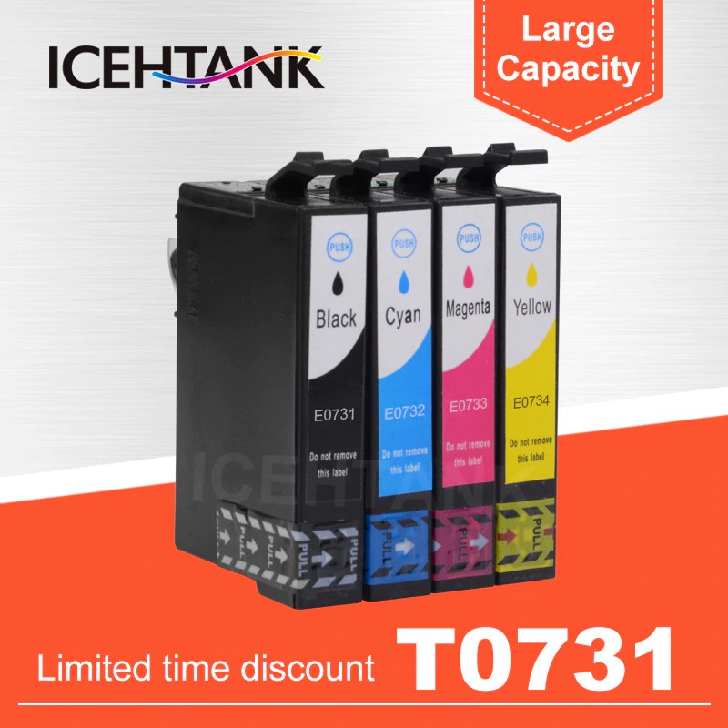 ICEHTANK Compatible Ink Cartridge For Epson 73N T0731 Stylus CX3900 CX5900 CX4900 CX7300