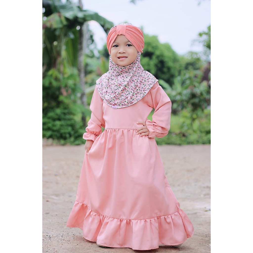 SABYAN Gamis Anak Perempuan - Gamis Anak Polos Moscrepe