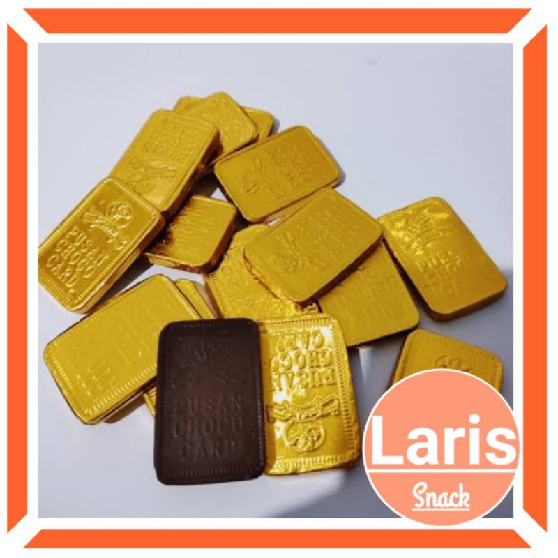 

Coklat Batang Emas / Cokelat Gold Bar Chocolate Emas Batangan 50 Pcs ( 300 GR ) LarisSnack