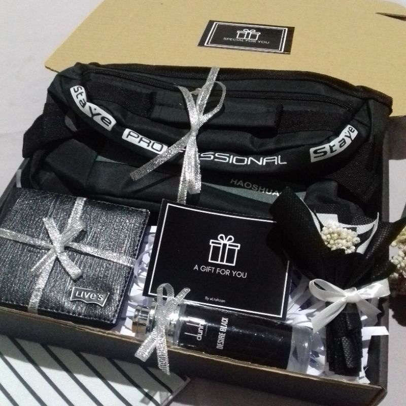 TERBARU!! Gift Box Hampers Cowok Premium Exclusive Black Series Gift Box Cowok Gift Box For Man Kado Wisuda Kado Ulang Tahun Premium