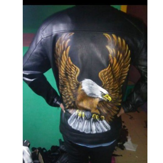 Jaket Kulit Asli bahan super no 1 Model Lukisan
