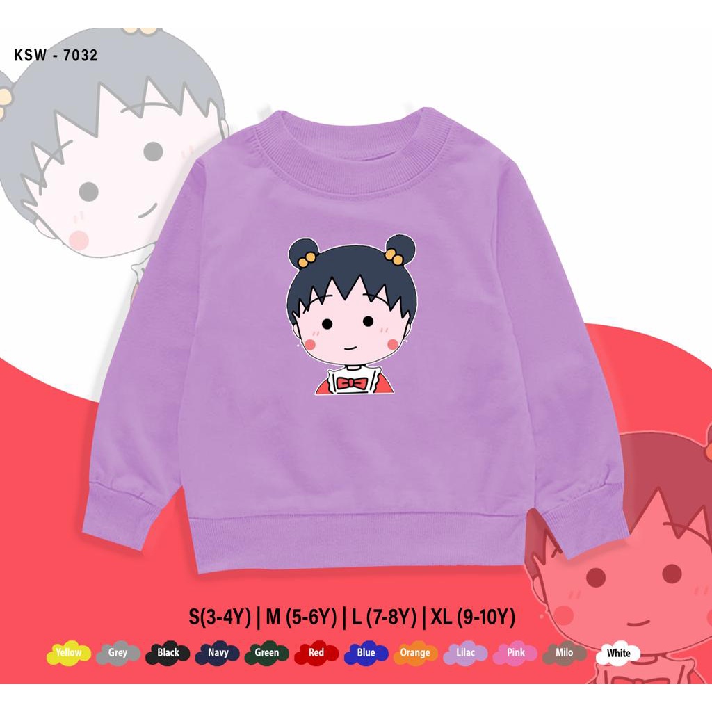 BAJU KIDS 1-10 TAHUN / SWEATER KIDS / MOTIF MARU KOCHAN IMUT / BAHAN FLEECE PREMIUM / UNISEX / BISA CUSTOM