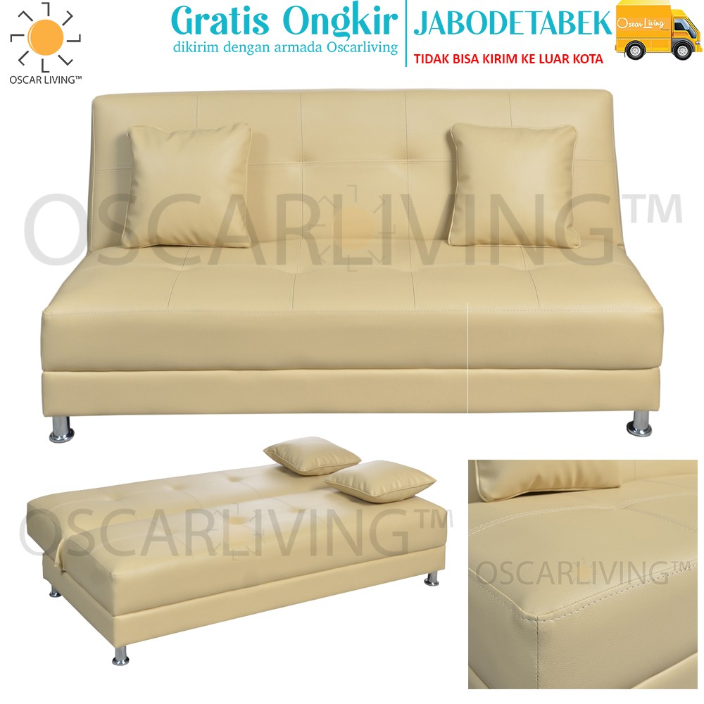 OLC Sofabed Luxio Cream / Sofa Bed Minimalis / Sofa Tidur [Khusus Jabodetabek]