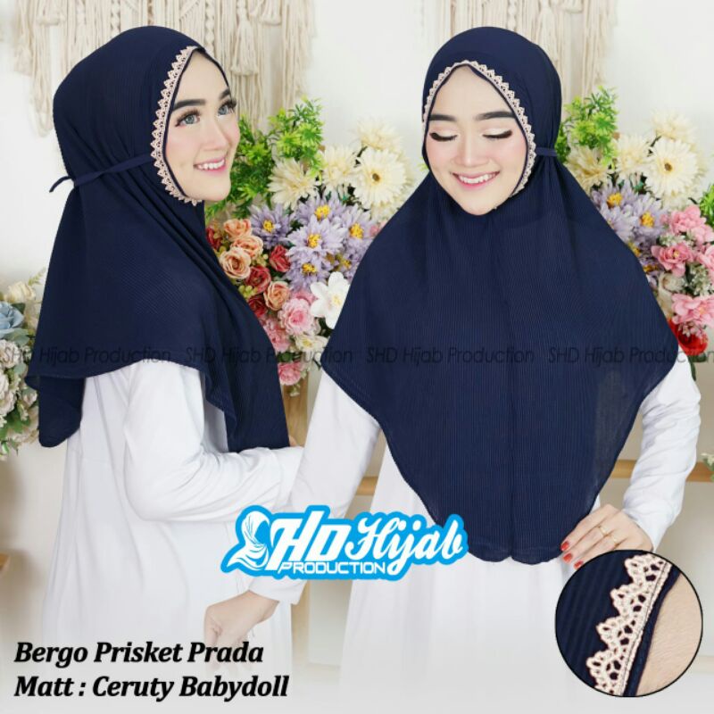 Jilbab Bergo Maryam Asyia Prada Ori SHD