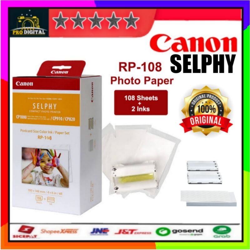Paper RP 108 Tinta Paper Canon Selphy CP820 CP910 CP1000 CP1200 CP1300 - Paper canon selphy kp108