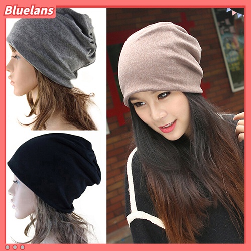 Bluelans Topi Beanie Scarf Rajut Hangat Gaya Hip Hop Untuk Pria Dan Wanita