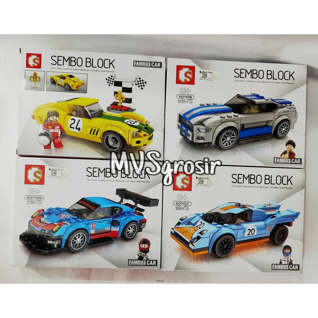 MVSGROSIR BRICKS SEMBO BLOCK FAMOUS RACING CAR SET 60701720 DPT 4PCS