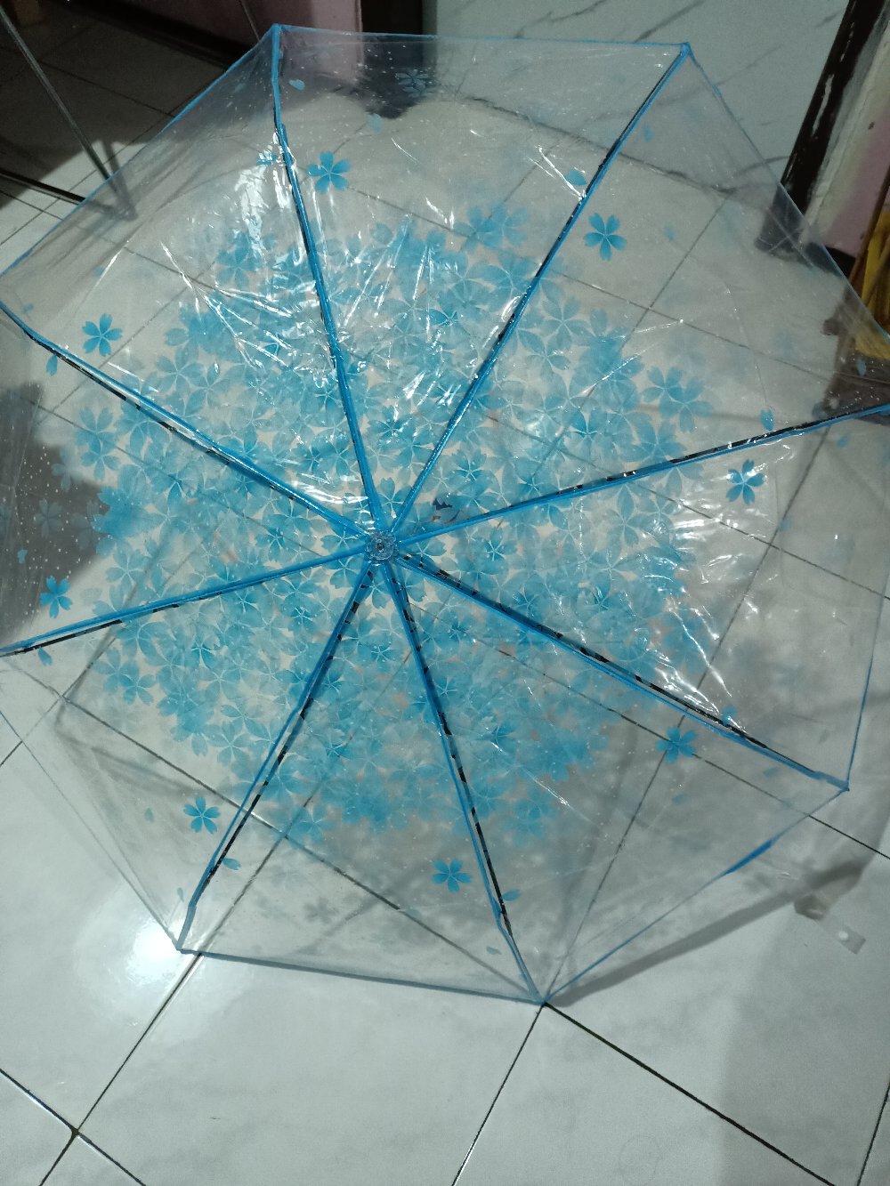 Payung Jepang Lipat Motif Transparan Cherry Blossom - E023 Titangadget