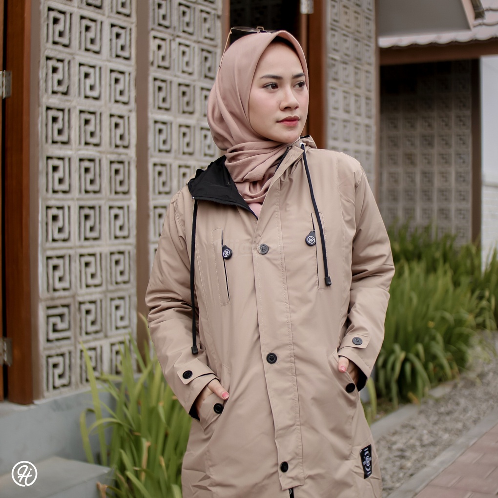 ✅Original Hijacket ✅ Jaket Muslimah - Ixora Series - Jaket Wanita Waterproof - Hijaket Ixora Anti air Hijaket Hijab Hijaber Tahan Air