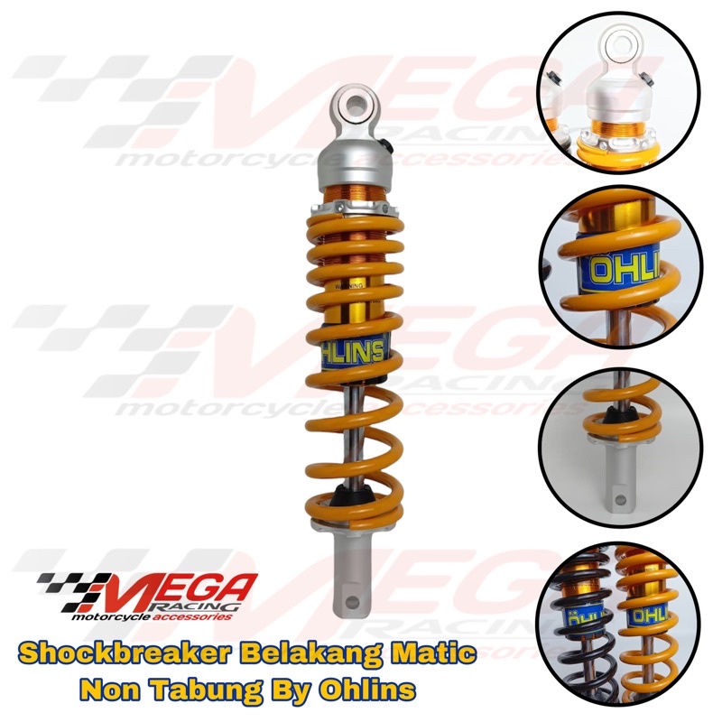 Shockbreaker Motor Matic Gas Non Tabung Ukuran 310mm &amp; 330mm Universal matik mio,fino,beat,vario,scoopy,spacy,genio,xeon,soul gt,mio j, m3 z sporty,x-rider smile beat fi vario 110 vario 150 125 esp karbu ktc shock breaker sok shok spin geae lexy s