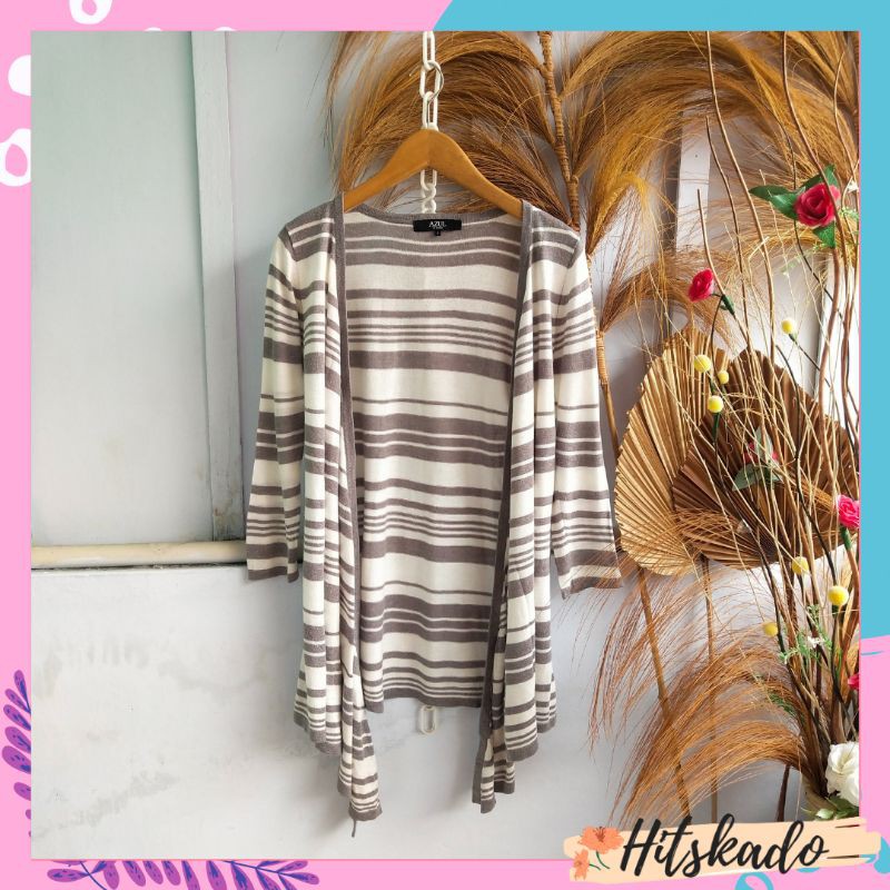 (LD 100) PL Baju Rajut Cardigan Wanita Salur (Brand AZUL BY MOUSSY) Kode 27 Preloved Rajut Kardigan