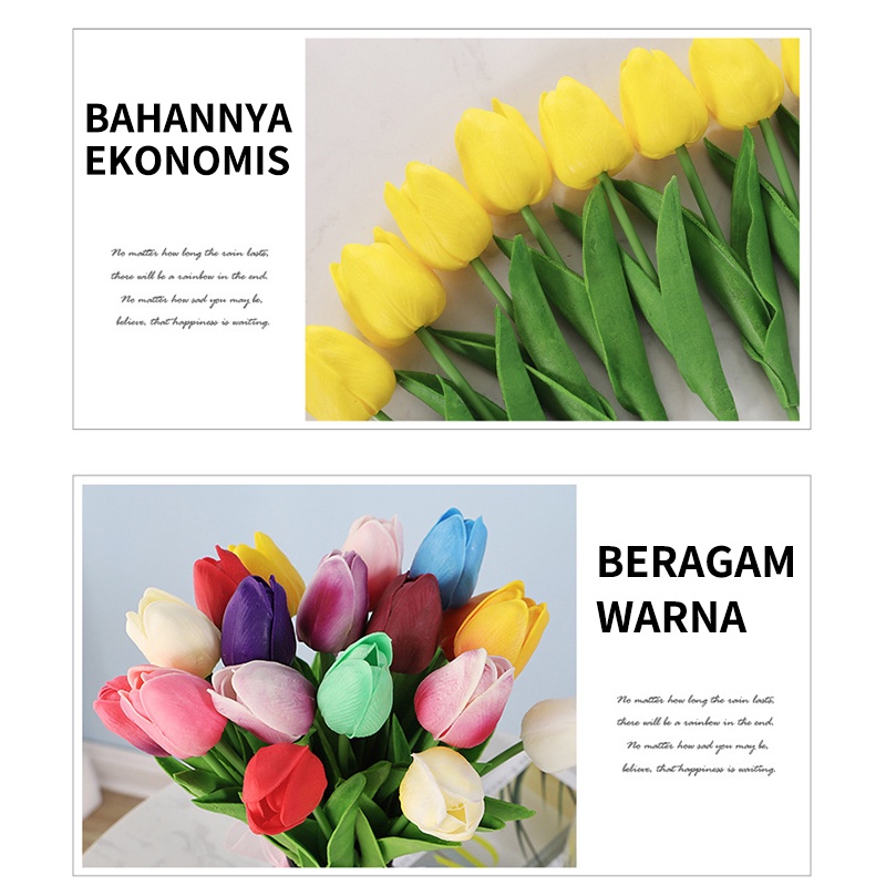 Artificial Tulip Latex  Palsu  Dekorasi Hiasan Rumah Kantor Artifisial  Tanaman Bunga tulip buatan Bunga buatan