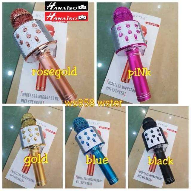 Termurah Medan Mic Speaker Bluetooth WS 858 Microphone Karaoke Smule WS858