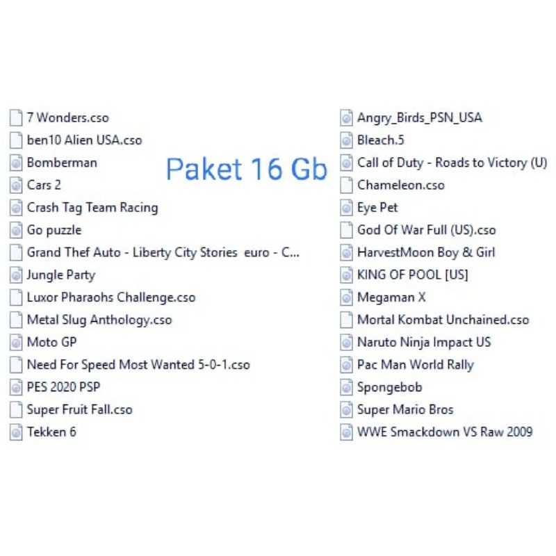 Mc Memori PSP SONY 32Gb+ 40 Game Terbaru