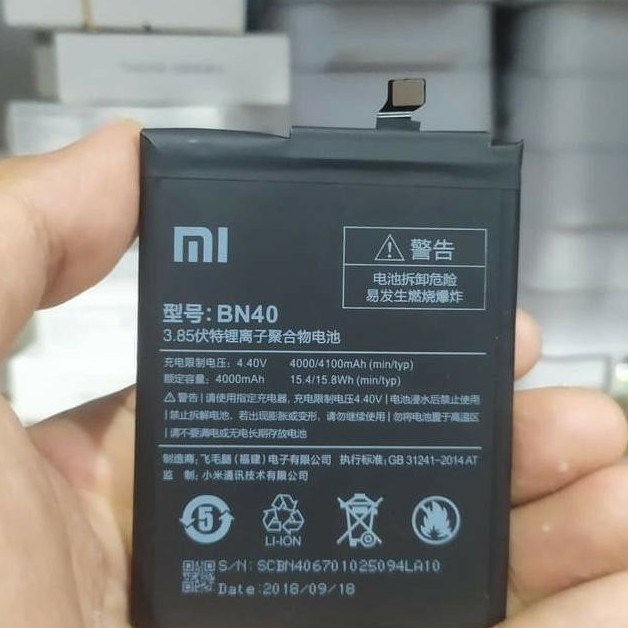 Baterai Batre Xiaomi Redmi 4 Pro / Redmi 4 Prime Original / Battery Redmi 4 Pro BN 40 Xiaomi