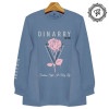Kaos Wanita Lengan Panjang Denim Flower