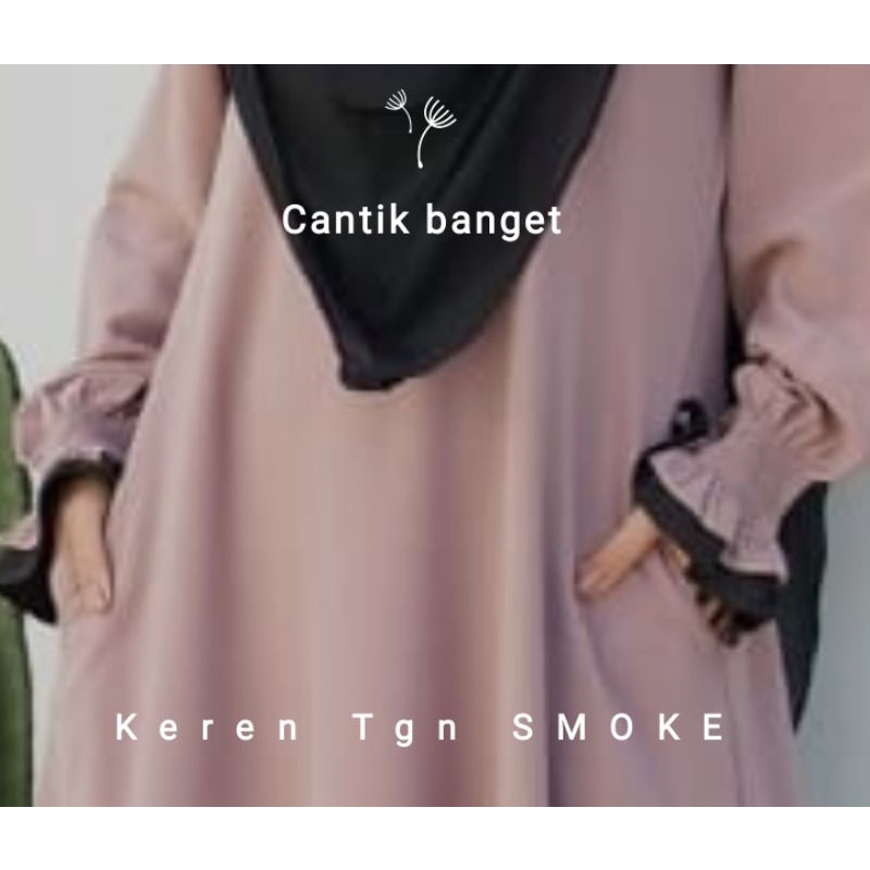 kereeen bgt abaya Turki tangan Smoke remaja kekinian lagi hrg promo dg saku samping