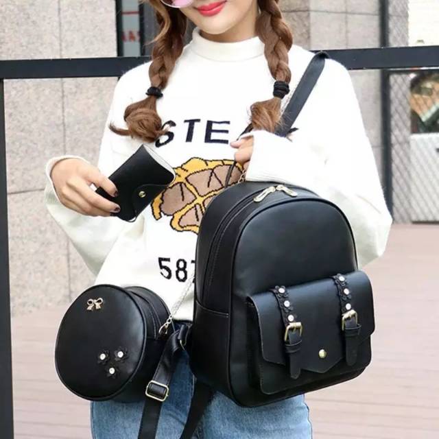 JTB - tas gendong wanita backpack fashion louis bunga 3 in 1 TIDAK  BONEKA(LOUIS BUNGA)