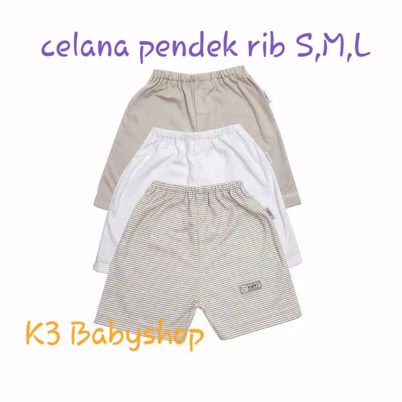 Celana Pendek Fluffy seri Khaki coklat White putih SNI celana pendek bayi anak