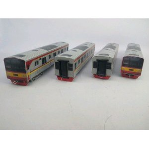 Miniatur Kereta api PAKET Miniatur KRL JABODETABEK JR205 isi 4 pcs Berkualitas Limited