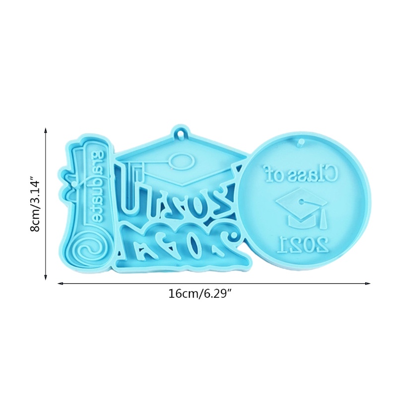 SIY  Glossy 2021 Graduation Keychain Epoxy Resin Mold Silicone Mould DIY Crafts Tool