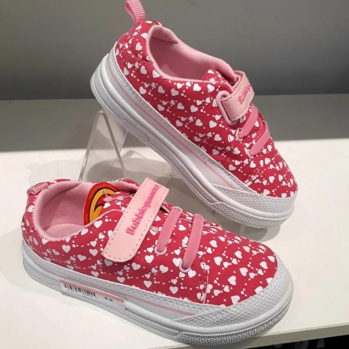 sepatu anak perempuan motif love pink bubble gummers bata Termurah