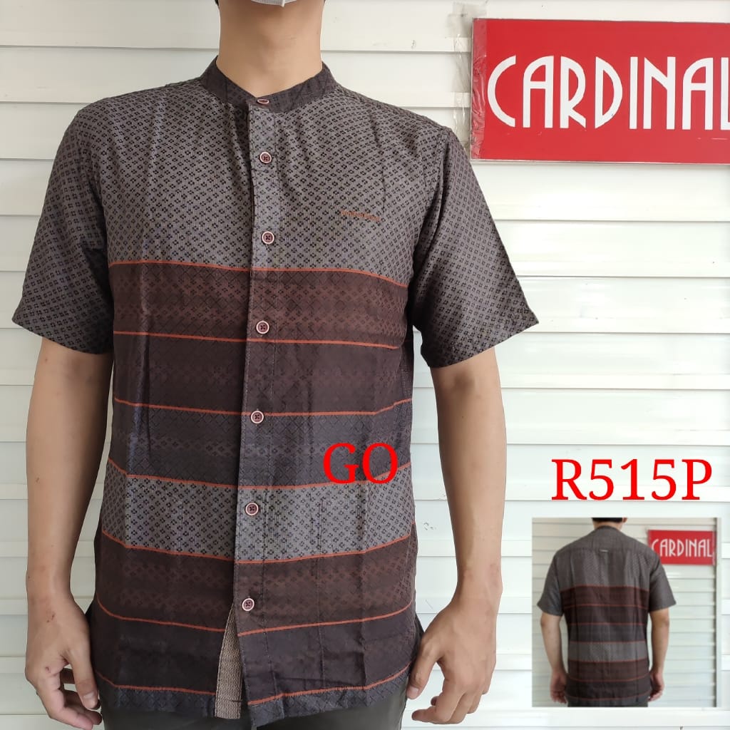 BB L CARDINAL KEMEJA KOKO Taqwa Baju Muslim Salur Kekinian Pakaian Pria Lengan Pendek Original