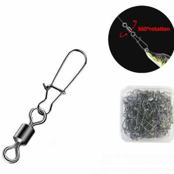 Konektor Kail Pancing Umpan Flexibel Snap Swivel Hook 30mm 8PCS